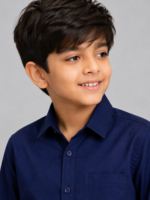 Boy's Classic Navy Blue Versatile Long-Sleeve Shirt - Image 4