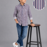 Boys' Smart Casual Multi-Stripe Long Sleeve Shirt