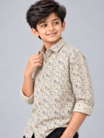 Boys' Blue Paisley Print Casual Long Sleeve Cotton Shirt - Image 3