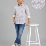 Boys' Trendy Abstract Floral Print Full Sleeve Casual Shirt
