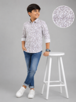Boys' Trendy Abstract Floral Print Full Sleeve Casual Shirt