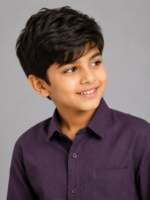 Boys' Dapper Plum Casual Shirt