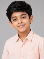 Boys' Peach Dobby Textured Long Sleeve Casual Shirt - Image 3