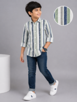Boys' Riviera Stripe Casual Button-Down Shirt - Image 3
