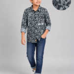 Boys Urban Graphic Print Button-Down Shirt