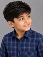 Boys' Dynamic Navy Plaid Long Sleeve Casual Shirt - Image 2