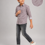 Boys' Mauve Geometric Stripe Button-Down Shirt