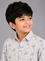 Boys' Modern Floral Print Long Sleeve Button-Down Shirt - Image 2