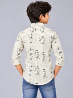 Boys' Artistic Meadow Print Long Sleeve Casual Shirt - Image 4