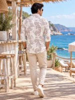 Coastal Bloom Linen-Blend Button-Down Shirt - Image 4