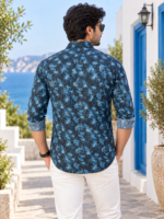 Midnight Bloom Premium Floral Long-Sleeve Shirt for Men - Image 4
