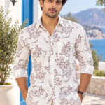 Coastal Bloom Linen-Blend Button-Down Shirt