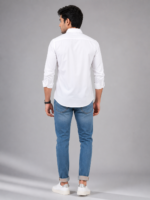 Classic Men's Crisp White Formal Button-Down Shirt - Image 2