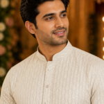 Elegant Off-White Textured Ethnic Kurta for Men