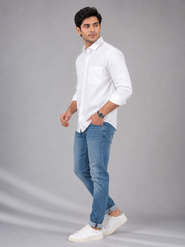 Essential Men's Crisp White Everyday Formal Shirt - Image 4