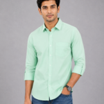 Men's Premium Mint Green Slim Fit Cotton Casual Shirt