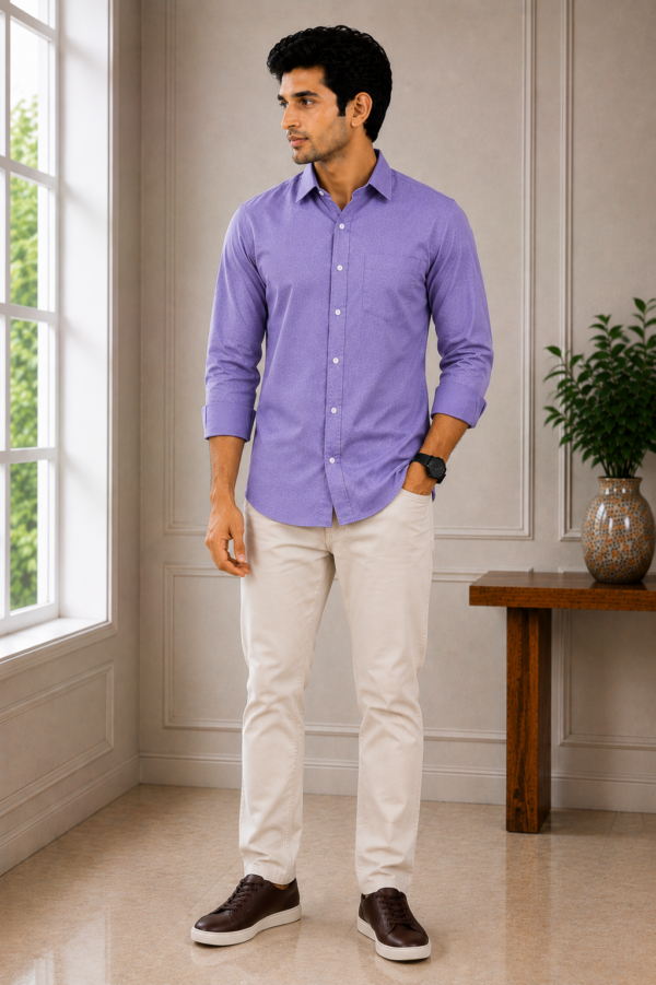 Premium Lavender Men's Formal Dress Shirt - Image 4