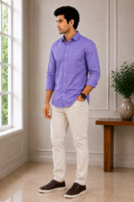 Premium Lavender Men's Formal Dress Shirt - Image 2