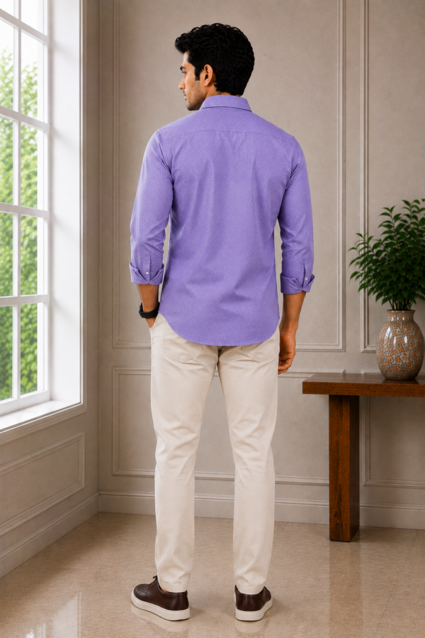 Premium Lavender Men's Formal Dress Shirt - Image 3