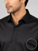 Essential Men's Black Formal Dress Shirt | Premium Cotton Blend