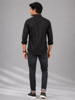 Essential Men's Black Formal Dress Shirt | Premium Cotton Blend - Image 2