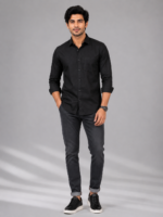Essential Men's Black Formal Dress Shirt | Premium Cotton Blend - Image 4