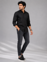 Essential Men's Black Formal Dress Shirt | Premium Cotton Blend - Image 3