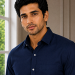 Essential Men's Navy Blue Long-Sleeve Dress Shirt