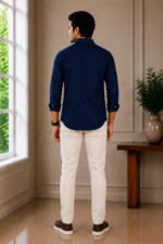 Essential Men's Navy Blue Long-Sleeve Dress Shirt - Image 4