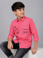 Boys' Vibrant Pink Graphic Utility Shirt - Image 3