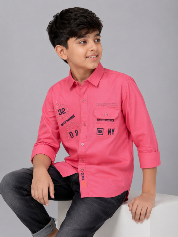 Boys' Vibrant Pink Graphic Utility Shirt - Image 3