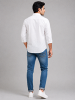 Premium White Textured Casual Shirt for Men