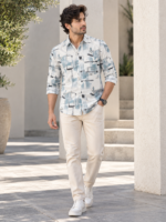 Abstract Art Print Long Sleeve Shirt for Men - Image 3