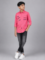Boys' Vibrant Pink Graphic Utility Shirt - Image 2