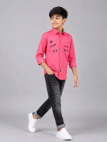 Boys' Vibrant Pink Graphic Utility Shirt - Image 4