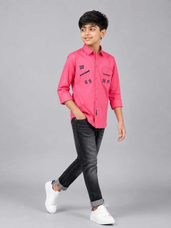 Boys' Vibrant Pink Graphic Utility Shirt - Image 4