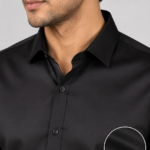 Premium Midnight Black Slim-Fit Dress Shirt