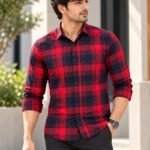 Classic Men's Red and Black Plaid Flannel Button-Down Shirt