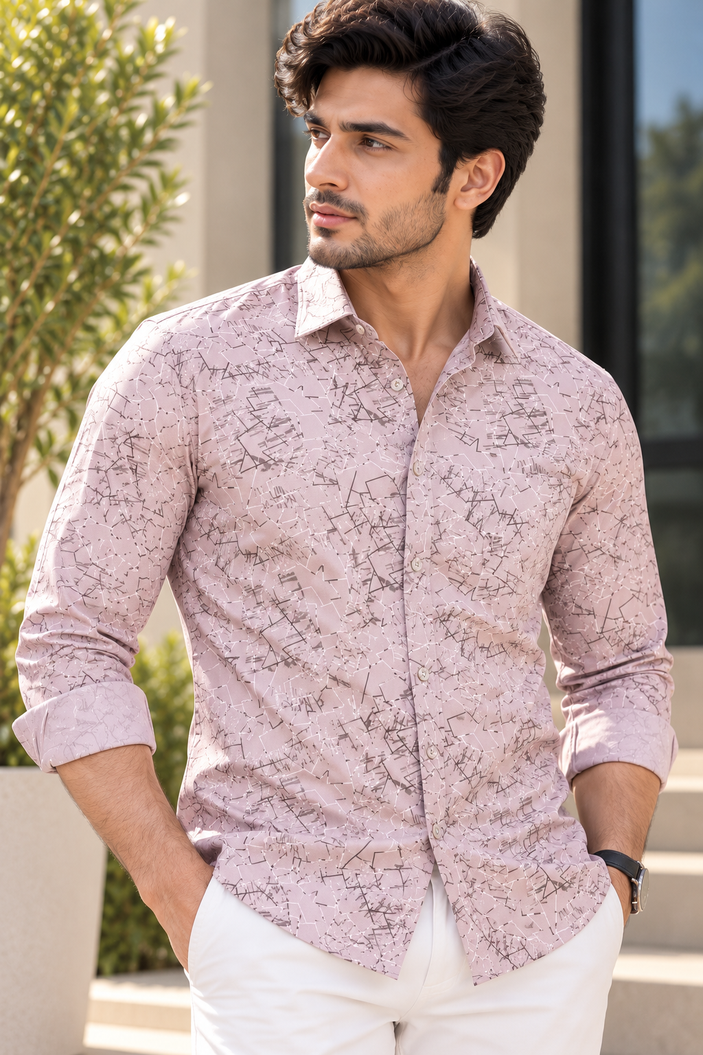 1b13a2ae-8df5-4146-b8fc-ad06d9eba197 Modern Abstract Print Long-Sleeve Shirt in Dusty Rose - Image 1