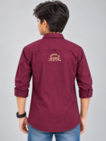 Boys' Premium Maroon Casual Shirt with Graphic Details - Image 4