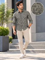 Modern Abstract Print Long-Sleeve Shirt for Men - Image 2