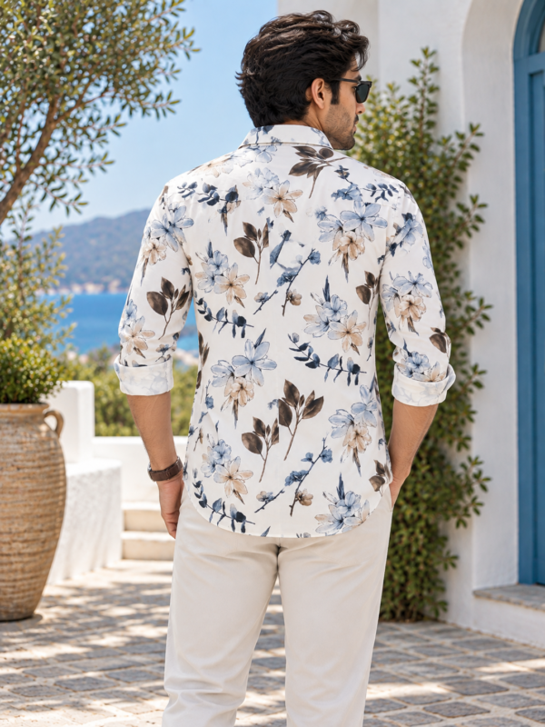 Coastal Bloom Men's Long-Sleeve Button-Down Shirt - Image 4