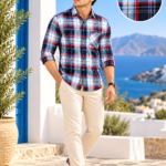 Premium Multi-Color Plaid Casual Button-Down Shirt