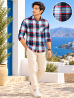 Premium Multi-Color Plaid Casual Button-Down Shirt