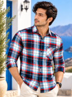 Premium Multi-Color Plaid Casual Button-Down Shirt - Image 3