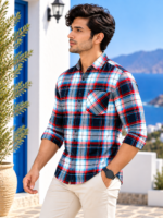 Premium Multi-Color Plaid Casual Button-Down Shirt - Image 2