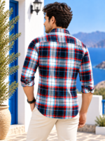 Premium Multi-Color Plaid Casual Button-Down Shirt - Image 4